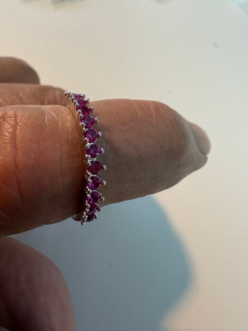 Elegant Pink Gemstone Eternity Band - Women's Jewelry